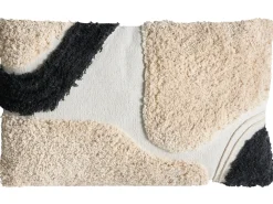 Discount Beliani Set di 3 cuscini decorativi ALSTONIA Cotone 30 x 50 cm 45 x 45 cm Nero Trama astratta Bianco Beige Nero