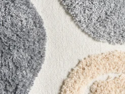 Clearance Beliani Set di 3 cuscini decorativi ALSTONIA Cotone 30 x 50 cm 45 x 45 cm Grigio Trama astratta Bianco Beige Grigio