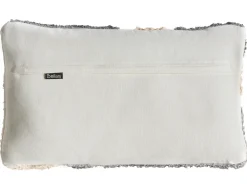 Clearance Beliani Set di 3 cuscini decorativi ALSTONIA Cotone 30 x 50 cm 45 x 45 cm Grigio Trama astratta Bianco Beige Grigio