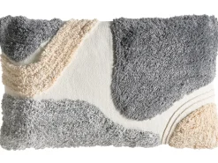 Clearance Beliani Set di 3 cuscini decorativi ALSTONIA Cotone 30 x 50 cm 45 x 45 cm Grigio Trama astratta Bianco Beige Grigio