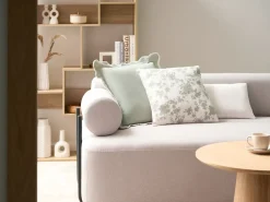 Online Beliani Set di 3 cuscini decorativi CANARIUM Cotone 30 x 50 cm 45 x 45 cm Verde Tinta unita Bianco Verde