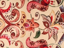 Beliani Set di 3 cuscini decorativi DYERA Cotone 30 x 50 cm 45 x 45 cm Multicolore Trama floreale Beige Marrone Multicolore