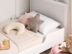 Best Beliani Set di 3 cuscini decorativi LUNA Velluto a coste 35 x 30 cm 35 x 35 cm Multicolore Tinta unita Beige Bianco Rosa Multicolore