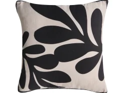 Discount Beliani Set di 3 cuscini decorativi MERBAU Cotone 45 x 45 cm Nero/Beige Trama astratta Beige Nero