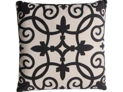 Discount Beliani Set di 3 cuscini decorativi MERBAU Cotone 45 x 45 cm Nero/Beige Trama astratta Beige Nero