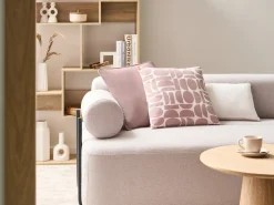 Beliani Set di 3 cuscini decorativi PENTACE Cotone 30 x 50 cm 45 x 45 cm Tinta unita Rosa