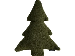 Beliani Set di 3 cuscini decorativi WINTERLAND Bouclé 30 x 35 cm 45 x 25 cm Tortora Modello natalizio Beige Verde