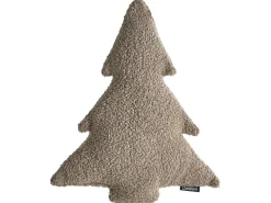Beliani Set di 3 cuscini decorativi WINTERLAND Bouclé 30 x 35 cm 45 x 25 cm Tortora Modello natalizio Beige Verde