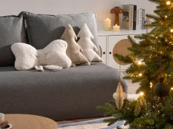 Discount Beliani Set di 3 cuscini decorativi WINTERLAND Bouclé 30 x 35 cm 45 x 25 cm chiaro Modello natalizio Beige