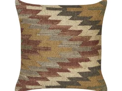 Beliani DEEPOR Iuta 45 x 45 cm Multicolore Trama orientale Beige Rosso Multicolore Verde