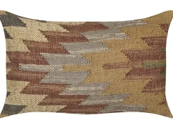 Clearance Beliani Set di 2 cuscini DEEPOR Iuta 30 x 50 cm Multicolore Trama orientale Beige Rosso Multicolore Verde