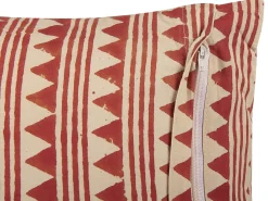 Online Beliani Set di 2 cuscini DEGLUPTA Cotone 45 x 45 cm Rosso Trama Chevron Beige Rosso