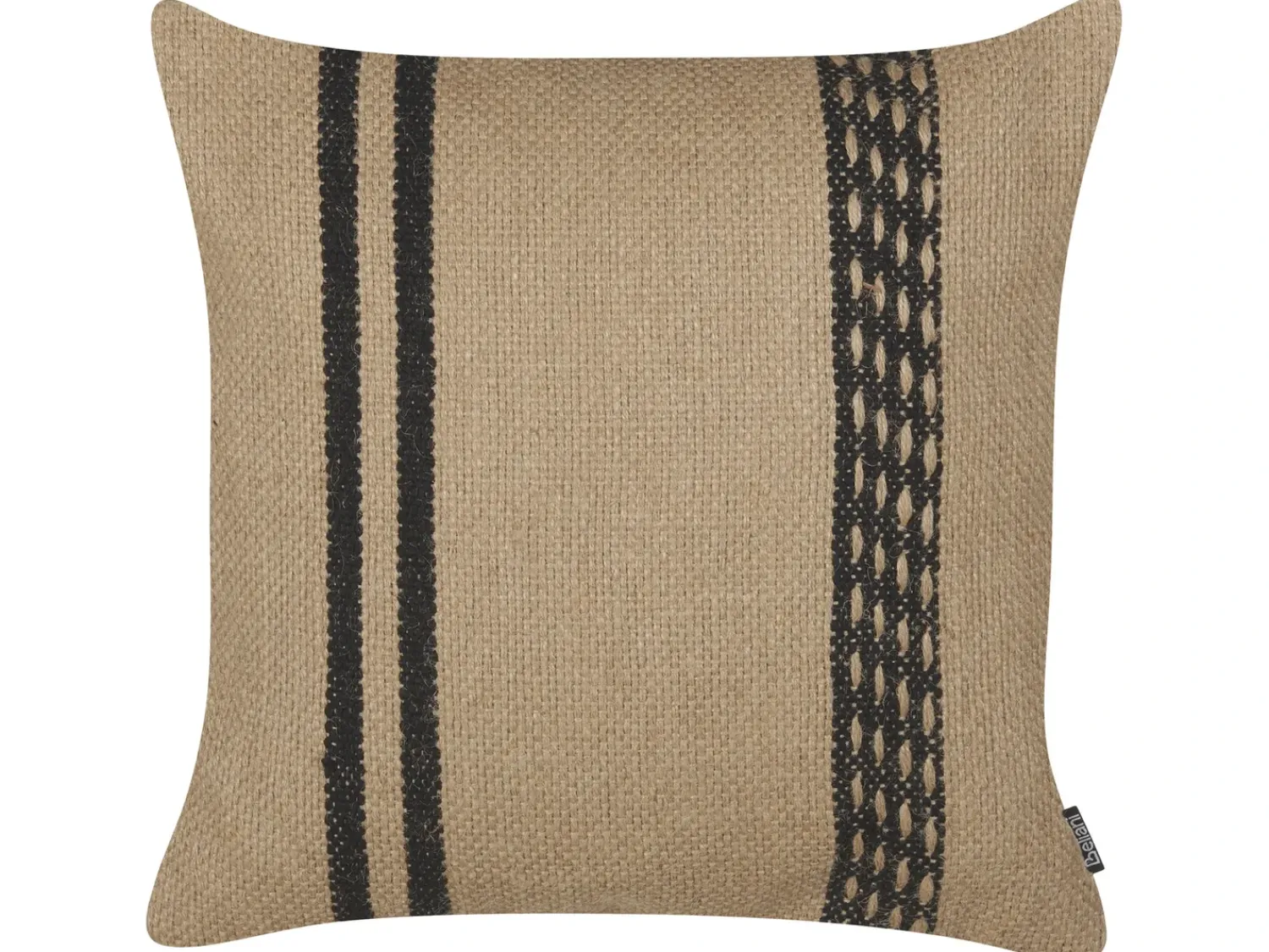Discount Beliani Set di 2 cuscini DESALIX Iuta 45 x 45 cm Beige A strisce Beige Nero