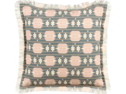 Outlet Beliani Set di 2 cuscini DIANTHUS 60 x 60 cm Multicolore Trama geometrica Beige Grigio Rosa Multicolore