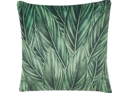 Clearance Beliani Set di 2 cuscini DIASCIA Velluto 45 x 45 cm Verde Trama di piante Bianco Verde
