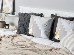 New Beliani Set di 2 cuscini DIGITALIS Cotone 45 x 45 cm Grigio Trama astratta Grigio Multicolore