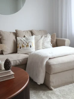 Discount Beliani Set di 2 cuscini DONNER Cotone 45 x 45 cm Bianco Modello natalizio Bianco Nero Oro