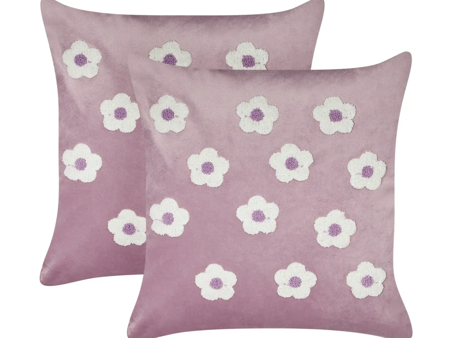 Clearance Beliani Set di 2 cuscini ECHINACEA Velluto 45 x 45 cm Viola