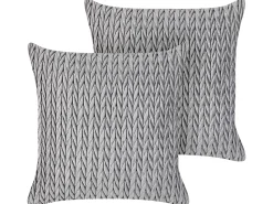 Online Beliani Set di 2 cuscini ECLIPTA 45 x 45 cm Tinta unita Grigio