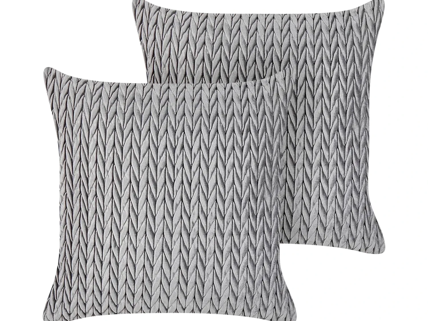 Online Beliani Set di 2 cuscini ECLIPTA 45 x 45 cm Tinta unita Grigio