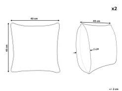 Clearance Beliani Set di 2 cuscini EINADIA 45 x 45 cm Grigio Bianco Grigio
