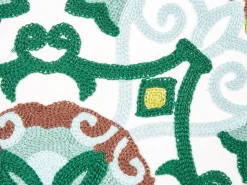 Beliani Set di 2 cuscini ELANITE Cotone 45 x 45 cm Trama orientale Verde