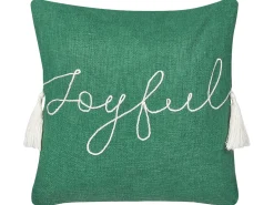 Hot Beliani Set di 2 cuscini ELETTARIA Cotone 45 x 45 cm Verde Modello natalizio Bianco Verde