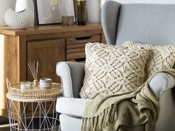 Discount Beliani Set di 2 cuscini ESENKOY Cotone 50 x 50 cm chiaro Trama geometrica Beige