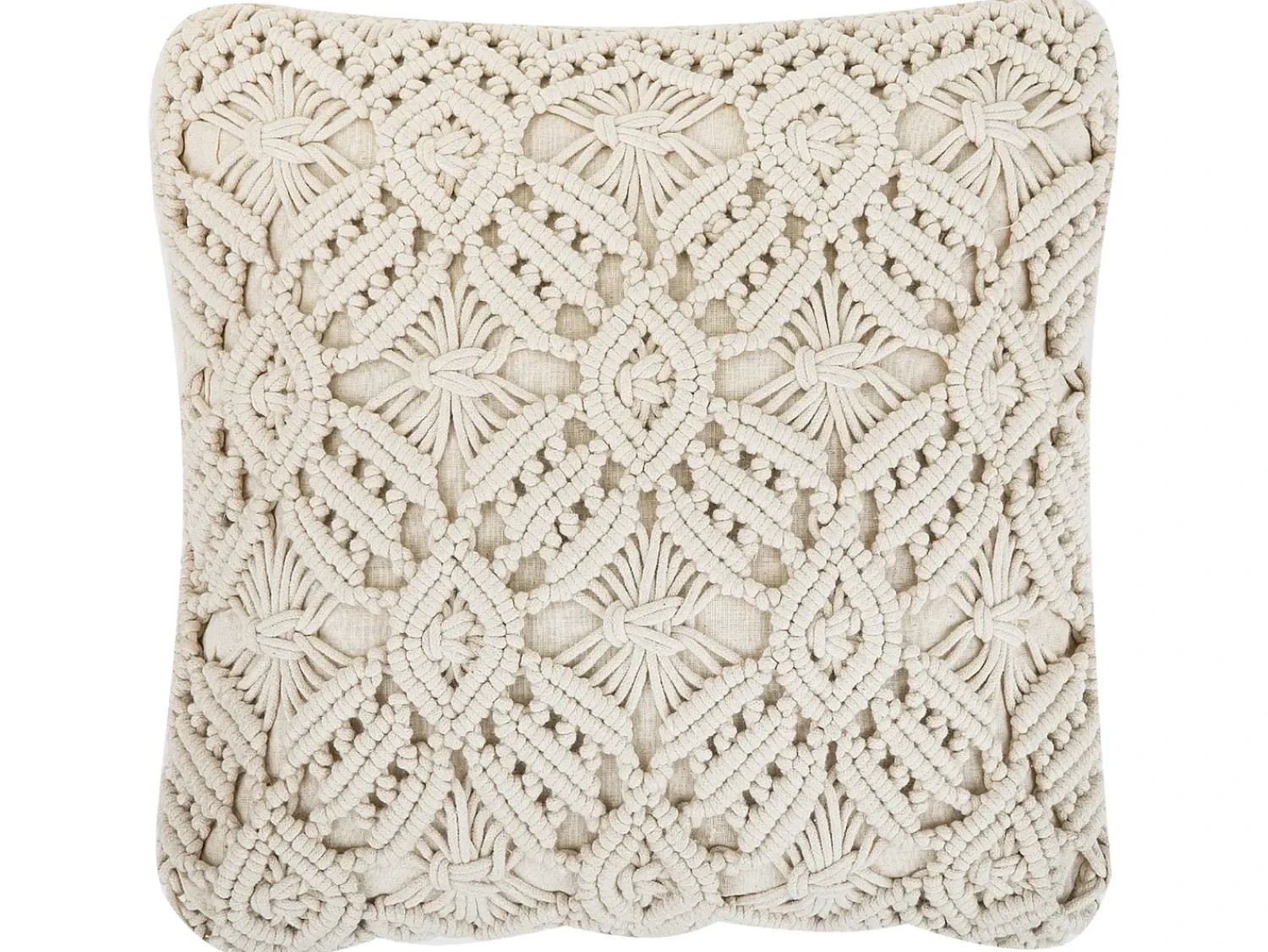 Discount Beliani Set di 2 cuscini ESENKOY Cotone 50 x 50 cm chiaro Trama geometrica Beige