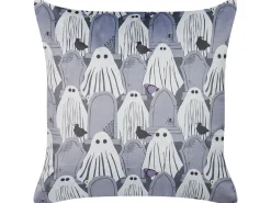Hot Beliani Set di 2 cuscini FANATE Velluto 45 x 45 cm Grigio Trama astratta Bianco Grigio