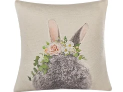 Beliani Set di 2 cuscini FATSIA Cotone 45 x 45 cm Tortora Beige Rosa Grigio Verde