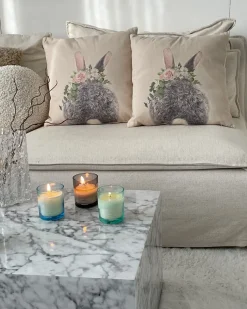 Beliani Set di 2 cuscini FATSIA Cotone 45 x 45 cm Tortora Beige Rosa Grigio Verde