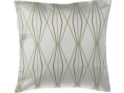 Best Beliani Set di 2 cuscini FENNEL 45 x 45 cm Bianco Trama geometrica Bianco Verde Grigio