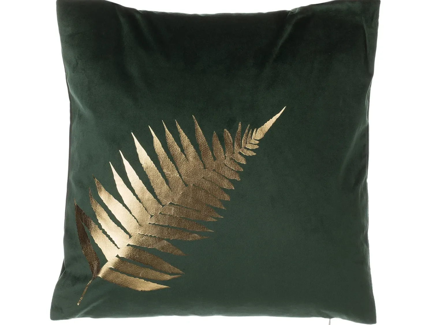 Online Beliani Set di 2 cuscini FERN Velluto 45 x 45 cm Verde scuro Trama di piante Oro Verde