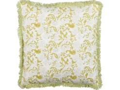 Discount Beliani Set di 2 cuscini FILIX Cotone 45 x 45 cm Verde Trama floreale Bianco Verde