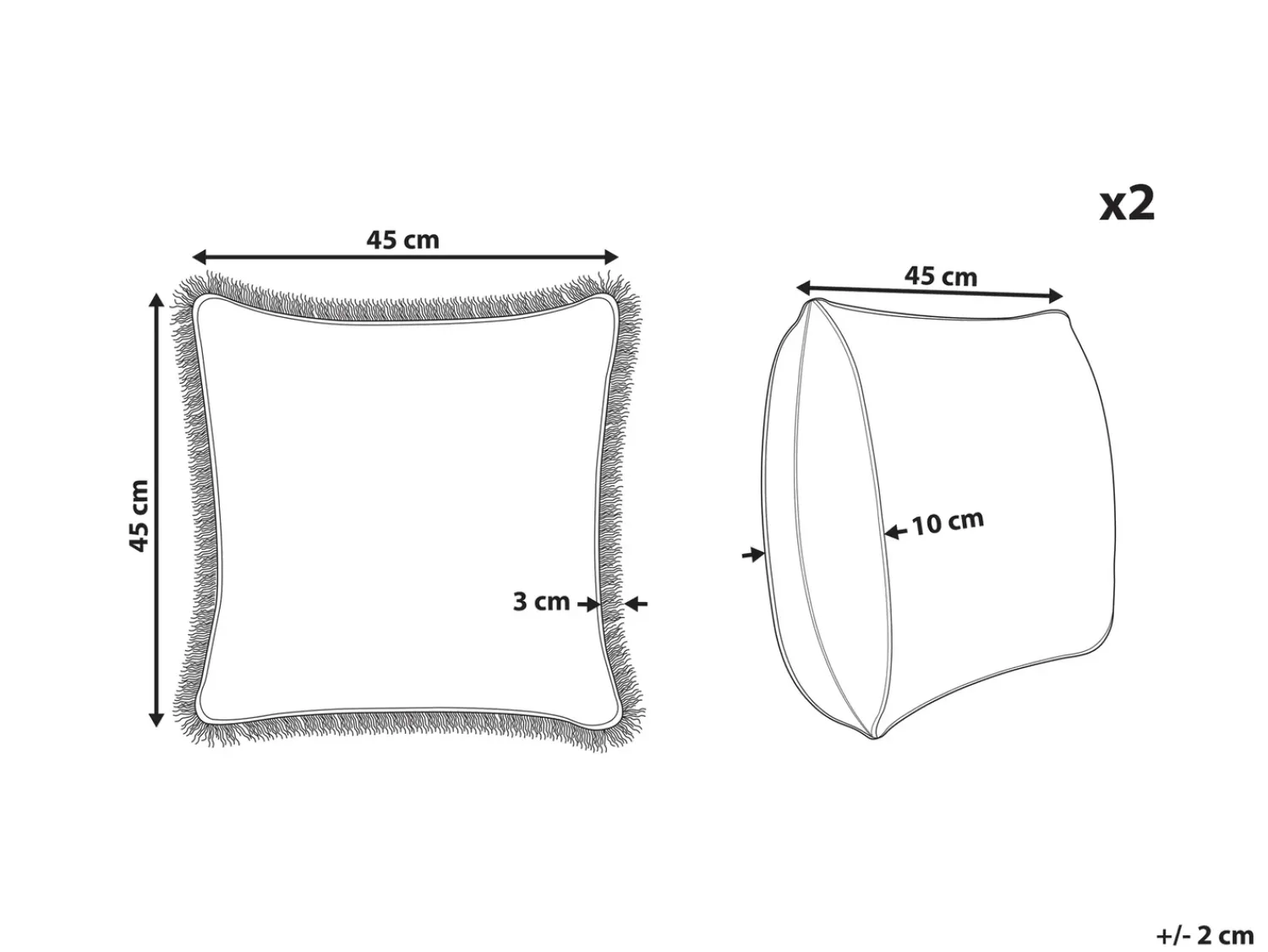 Discount Beliani Set di 2 cuscini FILIX Cotone 45 x 45 cm Verde Trama floreale Bianco Verde