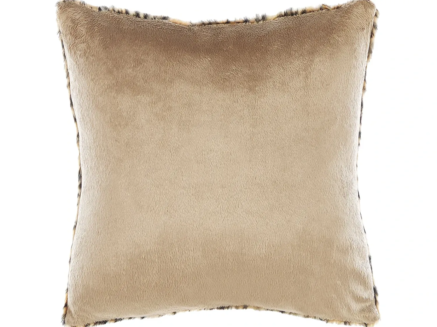 Clearance Beliani Set di 2 cuscini FOXTAIL Finta pelliccia 45 x 45 cm Marrone Trama animale Beige Marrone