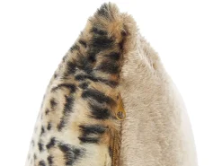 Clearance Beliani Set di 2 cuscini FOXTAIL Finta pelliccia 45 x 45 cm Marrone Trama animale Beige Marrone