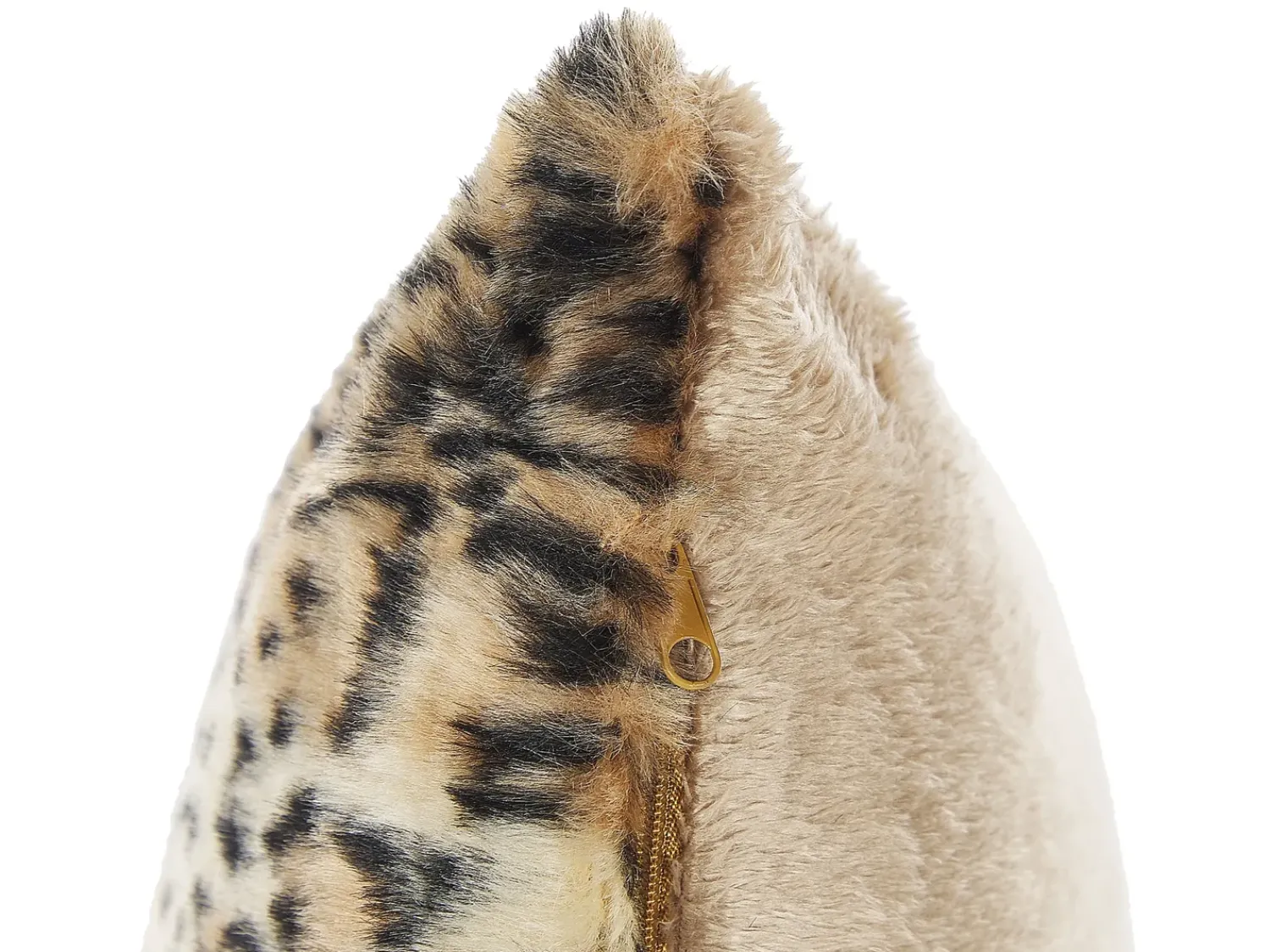 Clearance Beliani Set di 2 cuscini FOXTAIL Finta pelliccia 45 x 45 cm Marrone Trama animale Beige Marrone