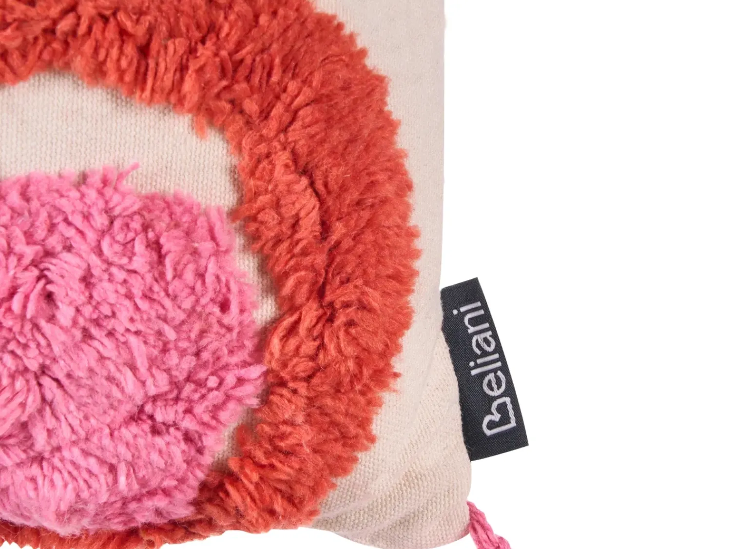 Online Beliani Set di 2 cuscini FRAKSINUS Cotone 30 x 50 cm Rosa Trama geometrica Bianco Rosa Rosso