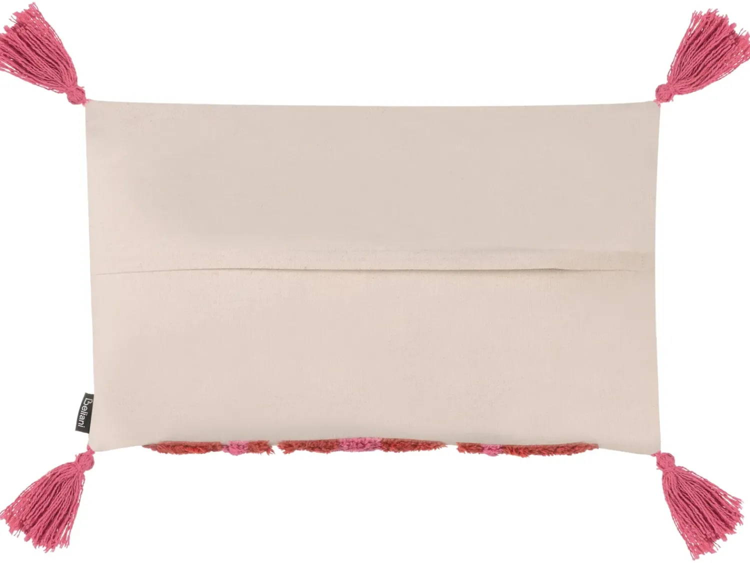 Online Beliani Set di 2 cuscini FRAKSINUS Cotone 30 x 50 cm Rosa Trama geometrica Bianco Rosa Rosso