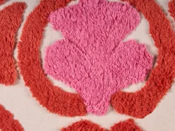 Online Beliani Set di 2 cuscini FRAKSINUS Cotone 30 x 50 cm Rosa Trama geometrica Bianco Rosa Rosso