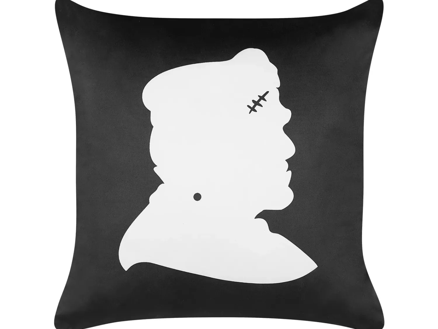 Beliani Set di 2 cuscini FRANKLINIA Velluto 45 x 45 cm Nero Trama astratta Bianco Nero