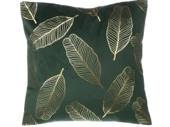 Beliani Set di 2 cuscini FREESIA Velluto 45 x 45 cm Verde scuro Trama di piante Oro Verde