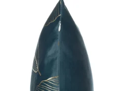 Sale Beliani Set di 2 cuscini FREESIA Velluto 45 x 45 cm Foglia di tè Trama di piante Oro Blu