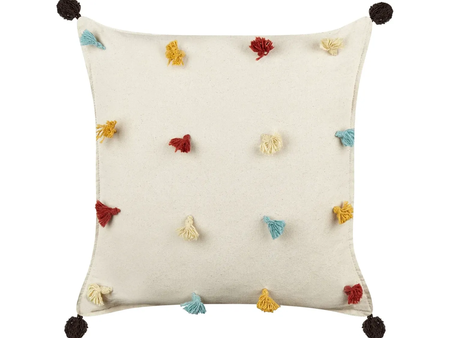 Outlet Beliani Set di 2 cuscini FUSSEL Cotone 45 x 45 cm Beige chiaro Beige Multicolore
