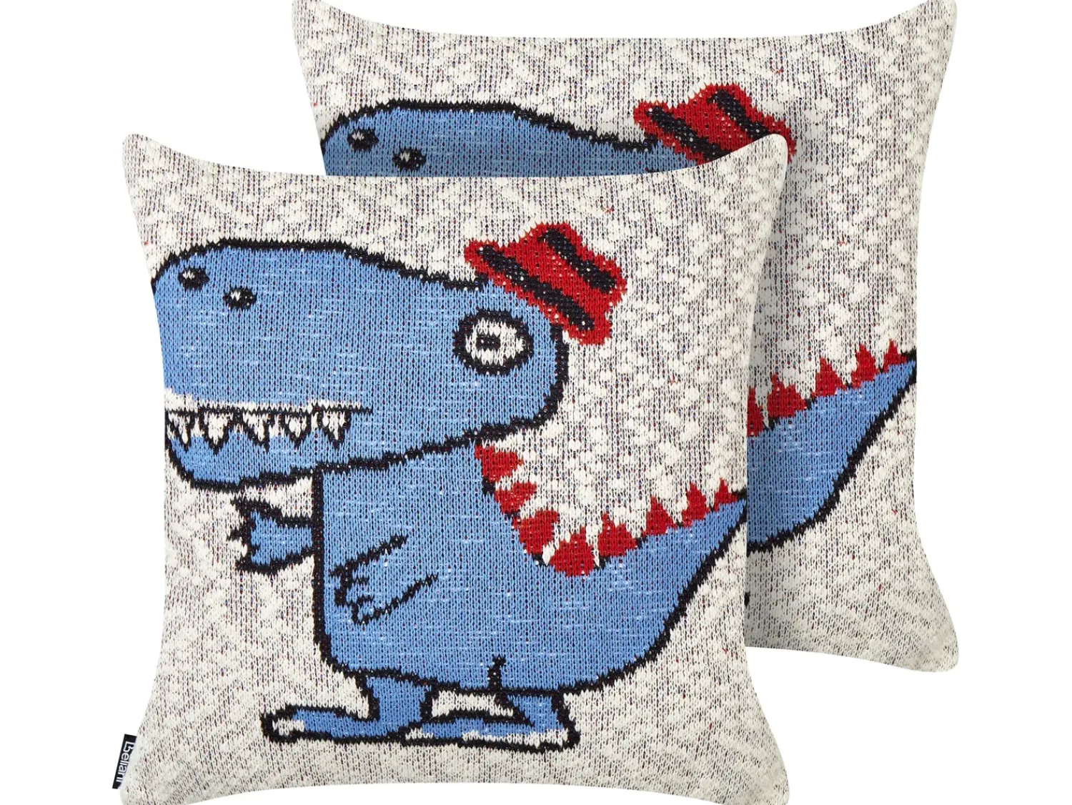 Online Beliani Set di 2 cuscini GAMBIR Cotone 45 x 45 cm Blu Beige Blu