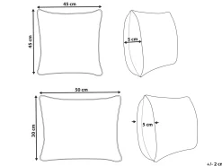 Beliani Set di 2 cuscini GARCINIA Cotone 30 x 50 cm 45 x 45 cm Bianco Trama floreale Bianco Beige