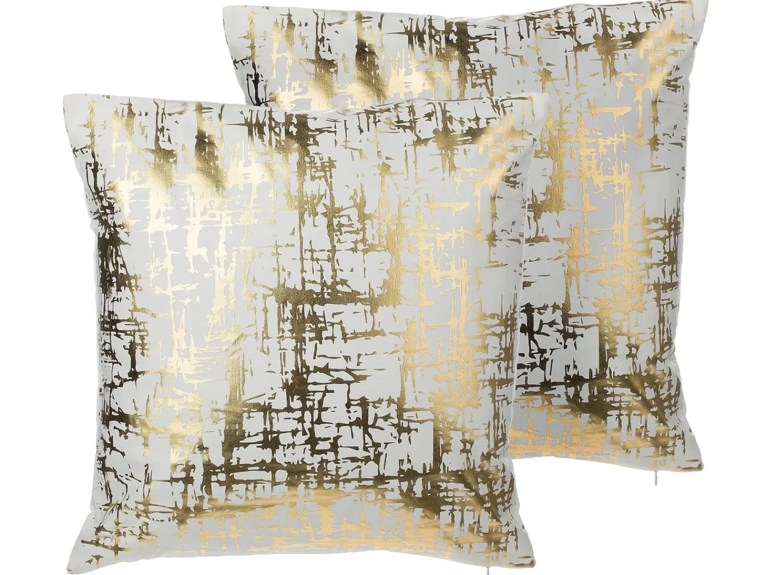 Sale Beliani Set di 2 cuscini GARDENIA Cotone 45 x 45 cm Oro Trama astratta Bianco Oro