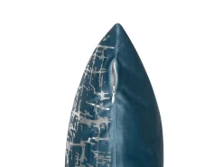 New Beliani Set di 2 cuscini GARDENIA Velluto 45 x 45 cm Blu Trama astratta Blu Argento